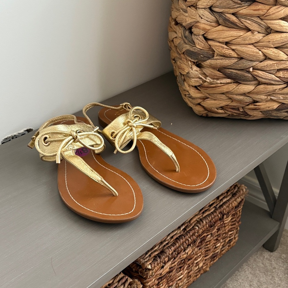 Kate Spade Gold Bow Sandals